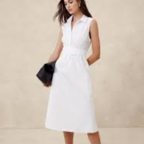 Banana Republic Classic White Midi Dress - Picture 1 of 3